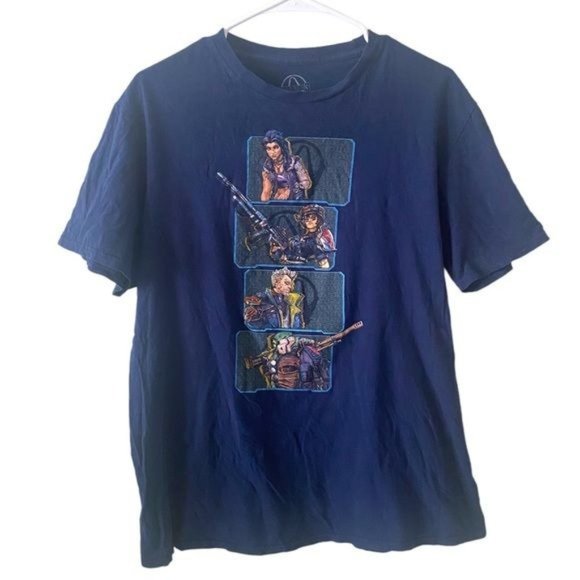 Borderlands 3 Vault Hunters Blue Short Sleeve‎ Graphic Tee Men’s Large - Picture 1 of 4